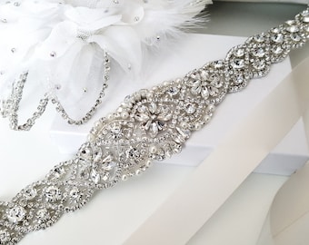 Beaded bridal sash crystal wedding belt sash, Style 159