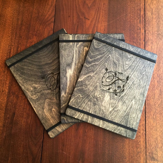 Handmade Birch Wood Menu Board with Elastic Bands and Custom