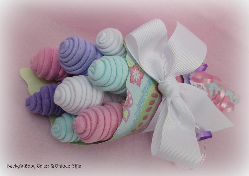 Baby Washcloth Bouquet Baby Washcloths by BeckysBabyCakesandUn