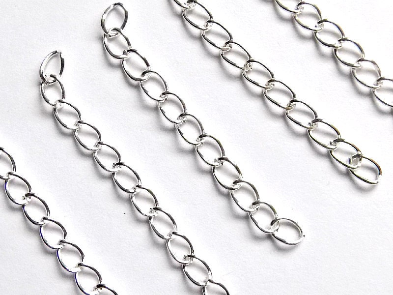 10 Extender Chains Silver Tone Necklace Extenders Bracelet