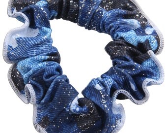 Denim Camo Hair Scrunchie