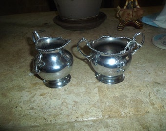 Warren Quadruple Silverplate CREAMER & SUGAR set #553