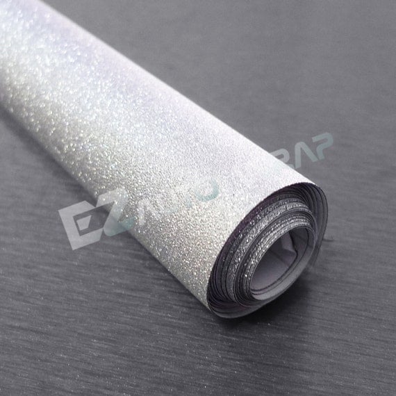 Silver Frosted Glitter Vinyl Car Wrap Drum Skin by EZAUTOWRAP