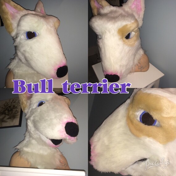 Bull terrier fursuit head and tail for sale