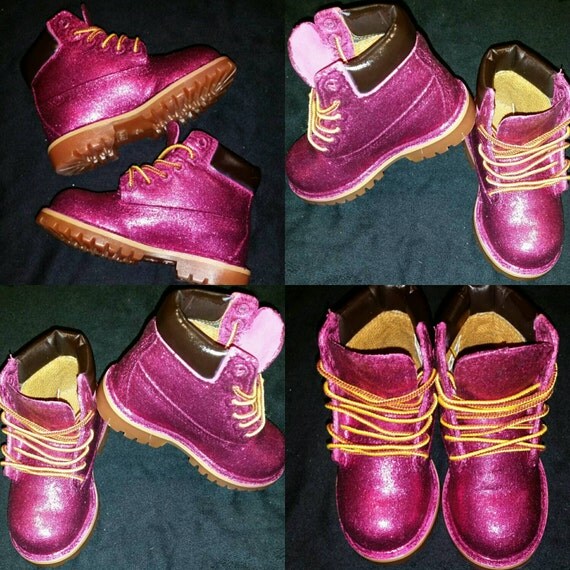 Custom Glitter Timberland Boots Hand Painted Timberlands