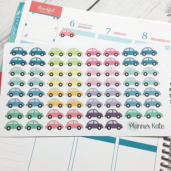 S158 Car Stickers For Planner 62 Removable Matte By Plannerkate1