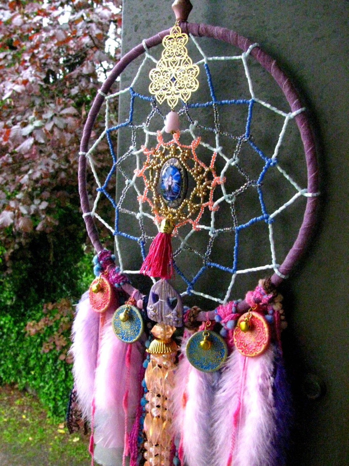 Magical fairy dream catcher with fairy by MonicasHandmade on Etsy