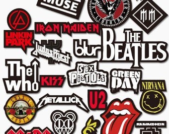 Cool rock band guitar sticker unique design decorative decals, travel suitcase stickers, art fix gear stickers for bike