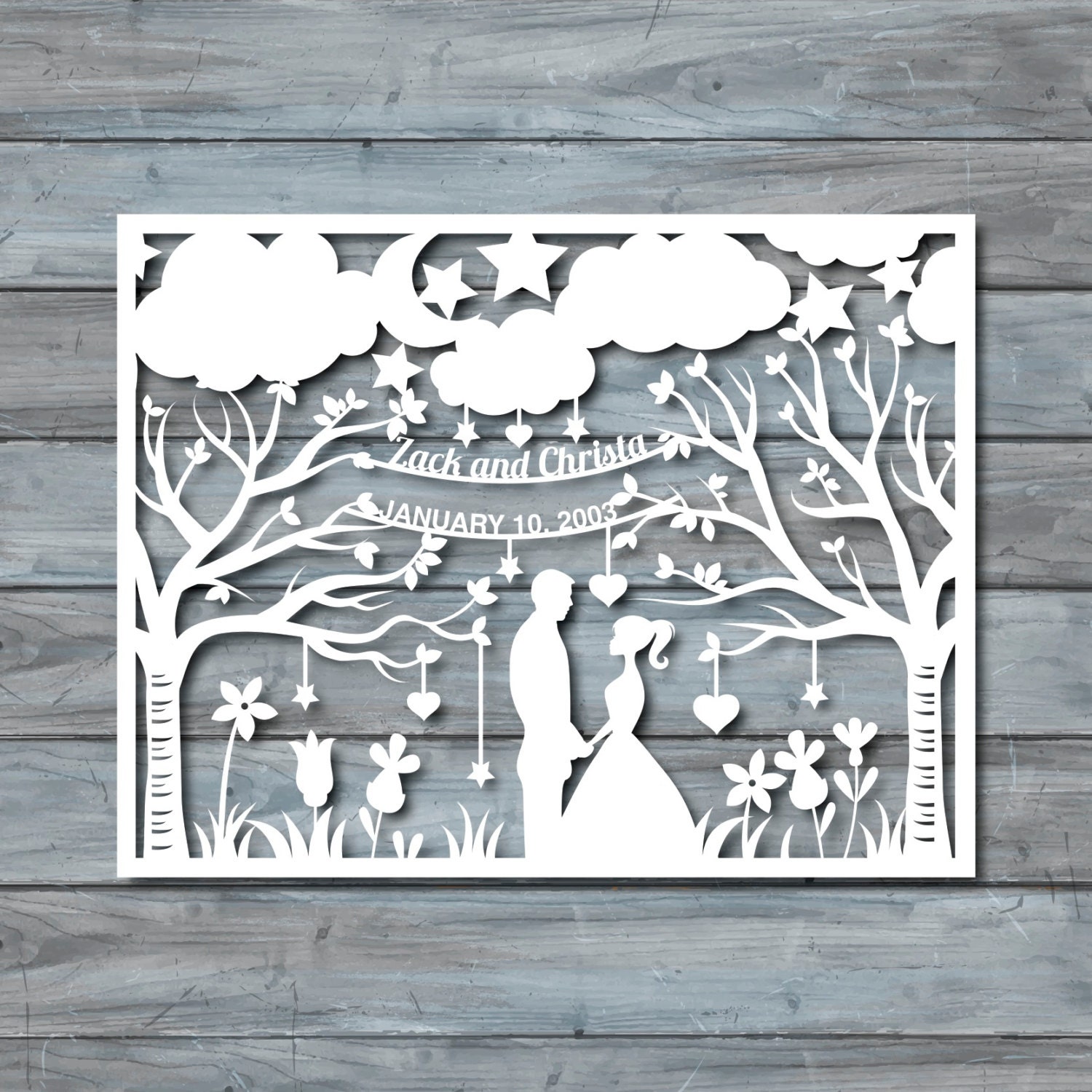 Wedding Paper Cut Template Paper cut Templates PDF by Zavyanne8