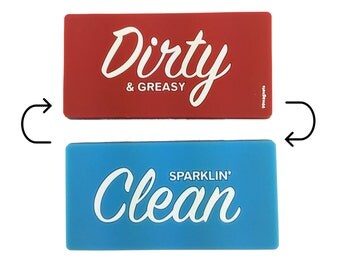 Reversible Dishwasher Kitchen Magnet Clean Dirty Indicator Flip Sign for Dish Washer