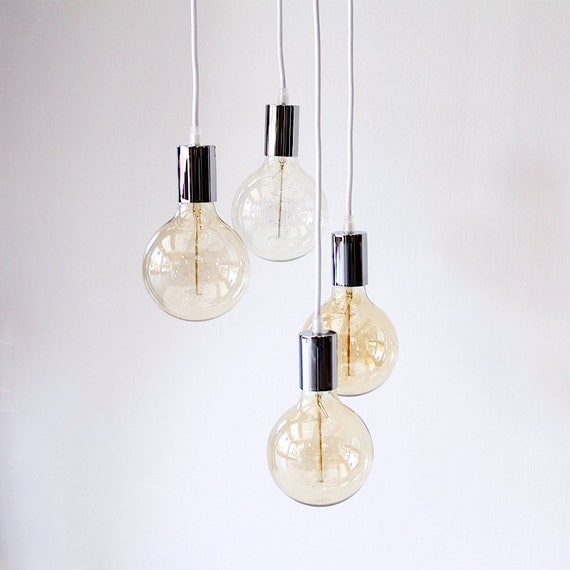 Industrial lámpara luz racimo colgante por lightingalchemy en etsy