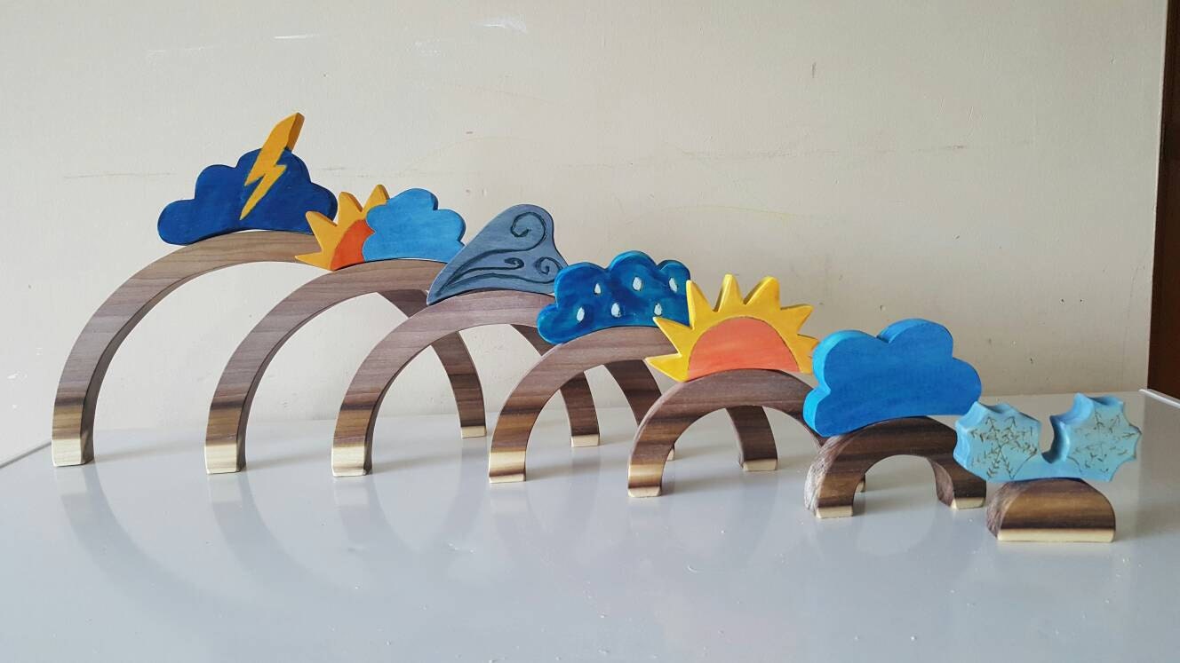 Weather toppers rainbow not included Weather toy wooden