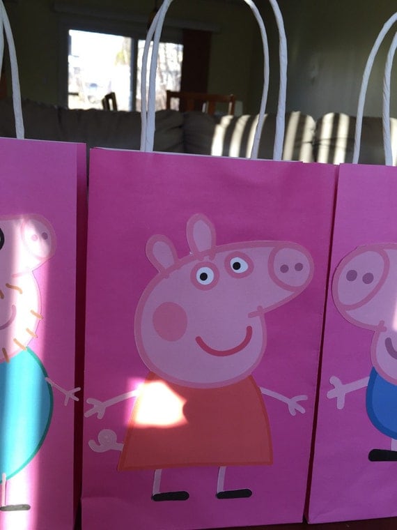 Peppa Pig Favor Bag 1 bag per order by RowdyBoysDesigns on Etsy