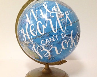 Hand Painted VINTAGE Globe