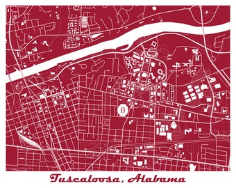 City map Tuscaloosa Alabama