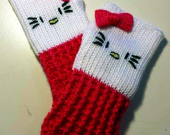 Fingerless Gloves Wrist Warmers Hello Kitty Adult Sizes