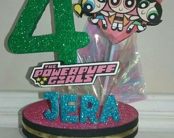 POWERPUFF GIRLS 3D Cake Topper or use as Centerpiece! Bubbles, Blossom, & Buttercup! Adorbale After Party Keepsake!