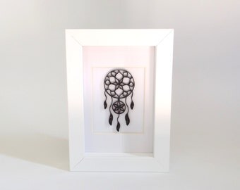 Dreamcatcher Art, Paper Quilling Art Frame, Quilled Art Frame, Quilled Dreamcatcher, Home Decor, Framed Art, Frame Ornament, Paper Art Frame