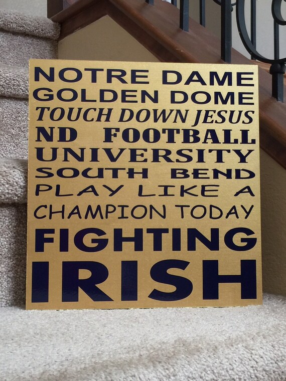 Notre Dame Wood Sign