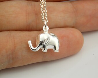 Elephant Necklace, Elephant Jewelry, Elephant Charm, Silver, Elephant, Gifts, Elephant Pendant, Baby Elephant, Sterling Silver, Stampsink