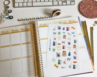 Household Chore Stickers! 38 MATTE Planner Stickers.