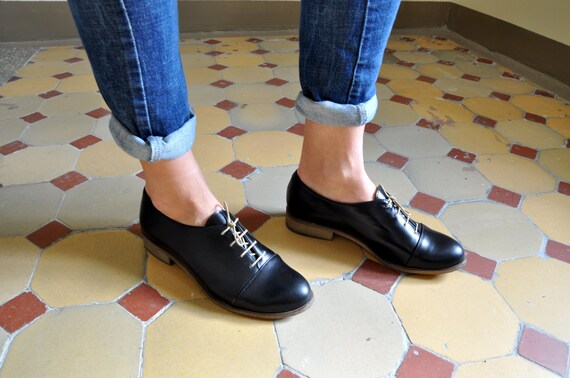Gatsby Womens Oxfords Handmade Oxfords Black shoes