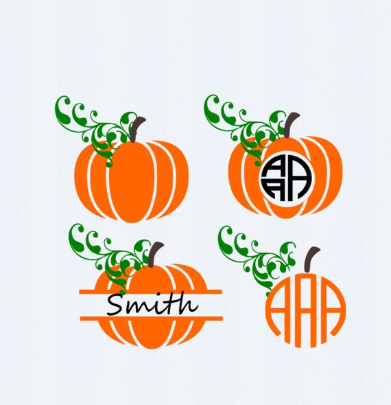 Download Fall Pumpkins SVG DXF EPSPng circle monogram by JenCraftDesigns