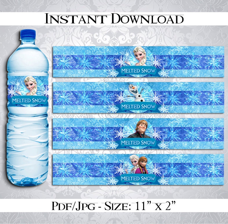 50 off sale frozen water bottle labels instant download pdf