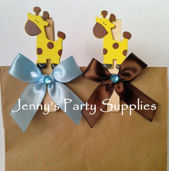 Set of 12 Safari Baby Shower Clothespins, Safari Guest ...