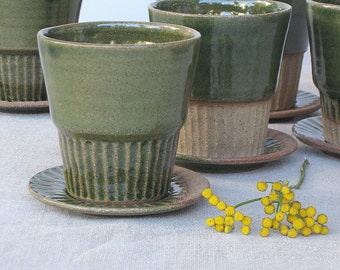 ceramic tumbler, tea cup and saucer set, green tumbler, coffee tumbler, water tumbler, tea cup and saucers sets,teacup and saucer, mug set