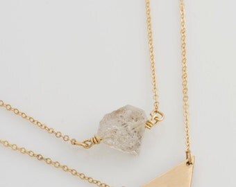 Herkimer Diamond Layering Necklace,Dainty Layering Necklace,Delicate Gemstone Necklace,Bridesmaid Jewelry,Gift for Her,LEILAJewelryShop,N222
