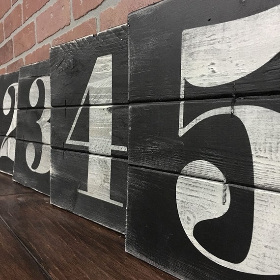 NUMBER  WALL ART Rustic house  numbers  Subway numbers  Number 