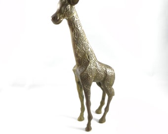 Brass Giraffe, Brass Giraffe Figurine, Brass Giraffe Animal Statue, Vintage Solid Brass Giraffe, Brass Animals Giraffe, Nature Safari