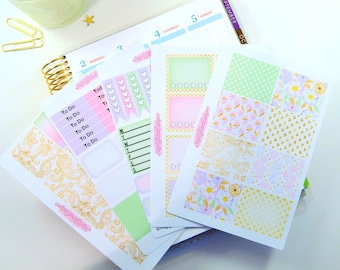 Blissful // Decorative and Functional Weekly Planner Sticker Kit | 5 Sheet Weekly Sticker Kit for use with ERIN CONDREN LIFEPLANNER™