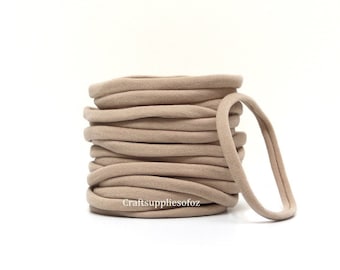 10 Wholesale Nude Non Laddering Nylon Elastic Headbands Soft Stretchy | 70 cents Each for 100 | Best Shipping Rates White Ivory Black Pink