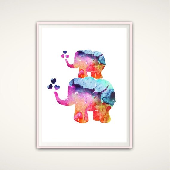 Elephant Wall Print Elephant Nursery Art Baby by FromTheRookery