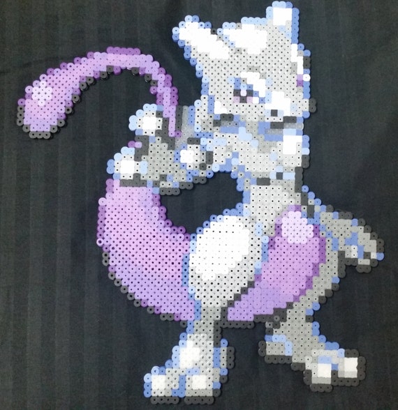 Items similar to Pokémon Mewtwo Hama/Perler Fuse Bead Sprite on Etsy