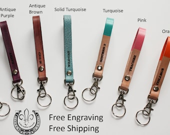 Free Engraving & Shipping in 1 day, on all leather keychains!