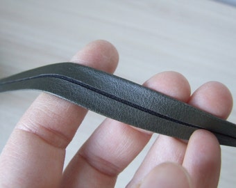 Khakki Vegan leather bias tape, fake leather trim, bias edging