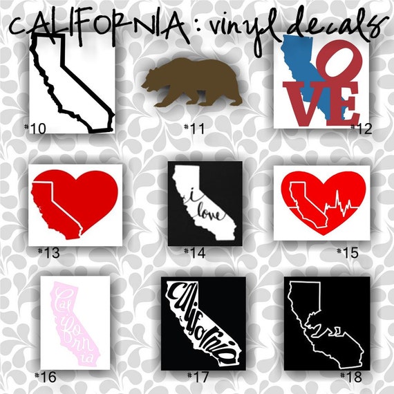 CALIFORNIA vinyl decals 1018 car window by CreativeStudio805