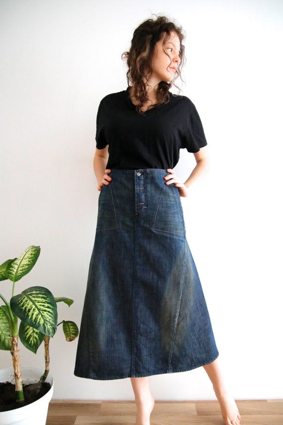 vintage style denim skirt