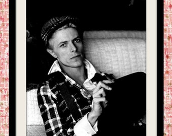 David Bowie photograph, black and white photo print, vintage photograph, the Duke photograph, rock music decor, gift for him