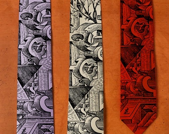 Surreal Art - SILK Men's Necktie - Weird Art - Cool Men's Gifts - Surrealism - Men's Silk Necktie - Silkscreen