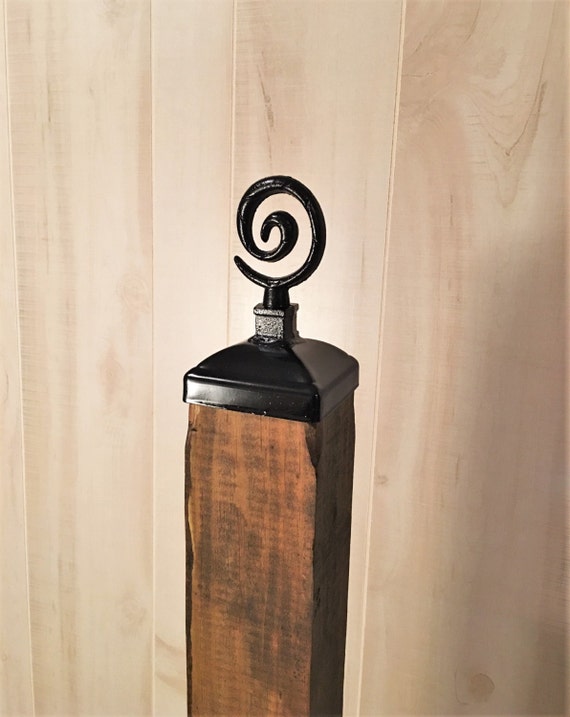 wrought iron spiral post cap by mironandwood on Etsy