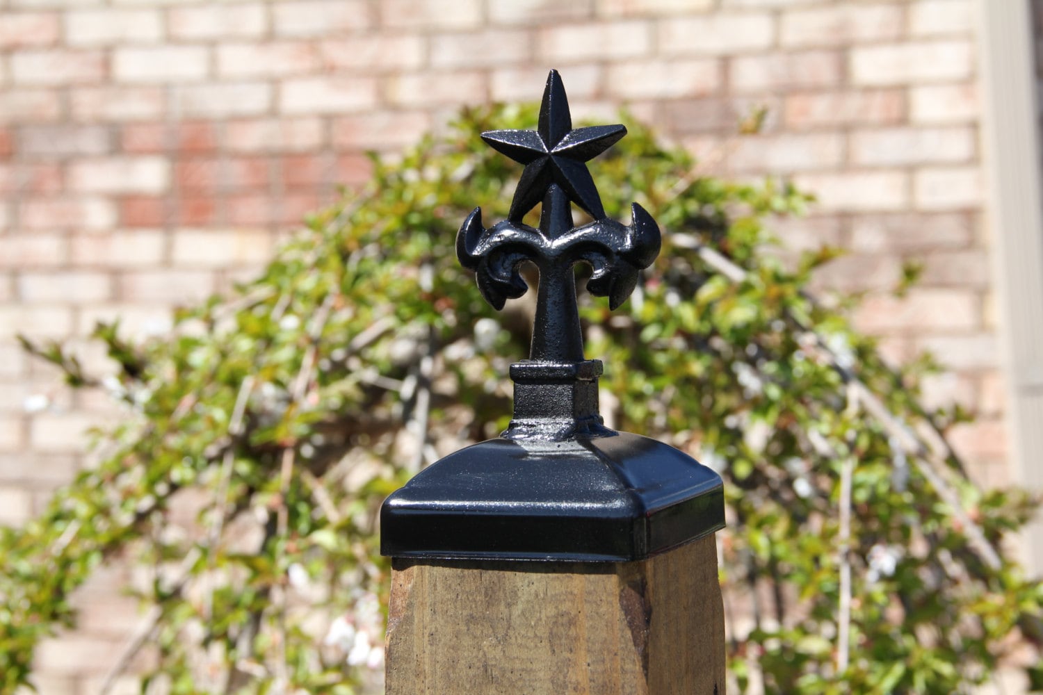 4x4 wood post cap Wrought Iron Texas star post top caps for
