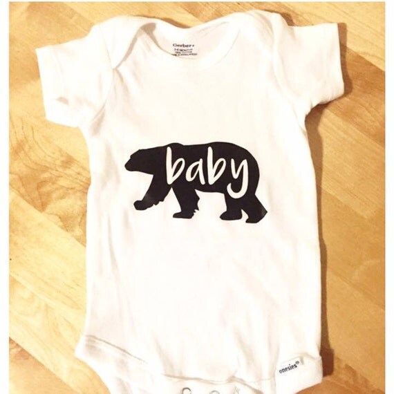 Baby Bear Onesie by goldenelephantgifts on Etsy
