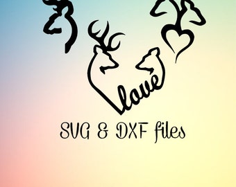 Browning Deer SVG Cut files, Cricut explore files, Deers Love Cutting Template, Silhouette Cameo svg files, Studio3 files, Instant Download