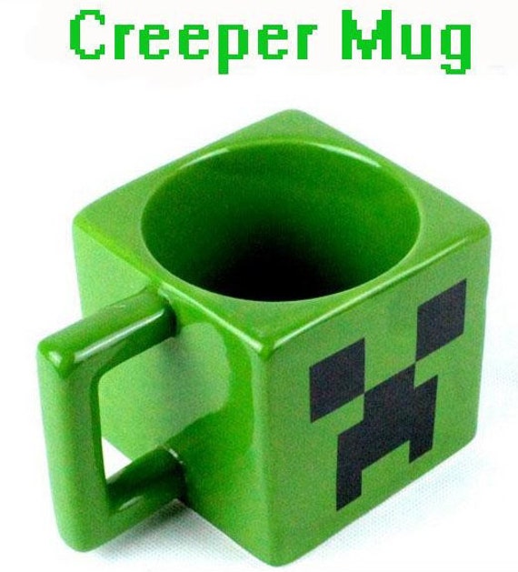 Minecraft Inspired Creeper Face Ceramic by MidianGraphicDesign