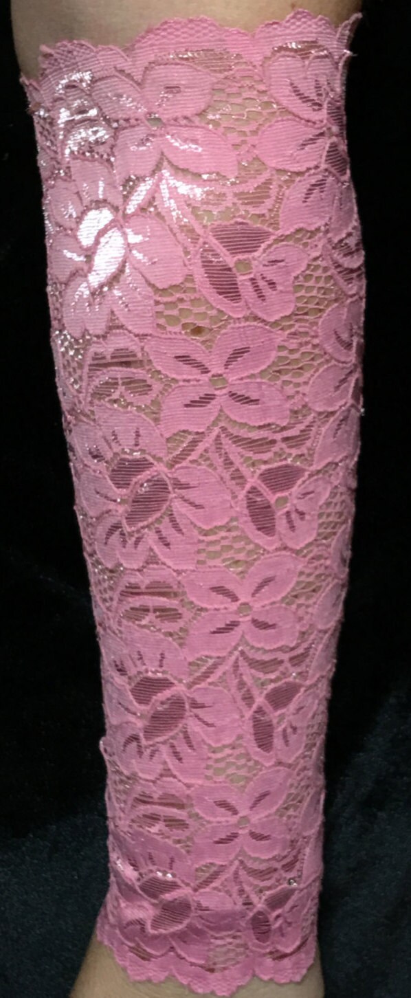 Pink Arm Sleeve Pink Lace Cuff Wrist Cuff Boho
