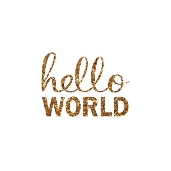 Items similar to Hello  World  Iron On Glitter Decal 